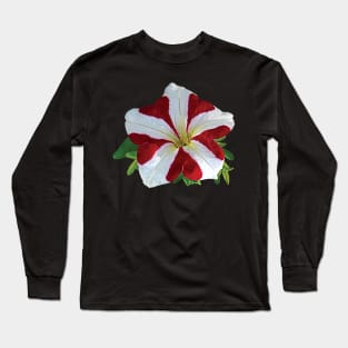 Petunias - Red and White Petunia Long Sleeve T-Shirt